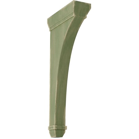 Ekena Millwork 2 1/4"W x 7"D x 14"H Stockport Wood Vintage Decor Bracket, Restoration Green BKTWD02X07X14STGR